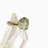 Prasiolite (Green Amethyst) Oval Faceted Ring Size 4.5 PRGJ626