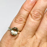 Prasiolite (Green Amethyst) Oval Faceted Ring Size 4.5 PRGJ626