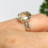 Prasiolite (Green Amethyst) Oval Faceted Ring Size 4.5 PRGJ626