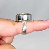 Prasiolite (Green Amethyst) Oval Faceted Ring with Brass Accents Size 8 KRGJ3170 - Nature's Magick