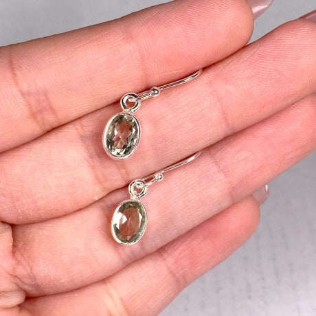 Prasiolite petite oval faceted earrings R2363-PRO - Nature's Magick