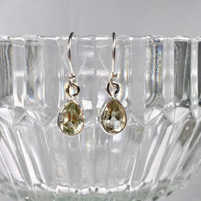 Prasiolite petite teardrop faceted earrings R2363-PRD - Nature's Magick