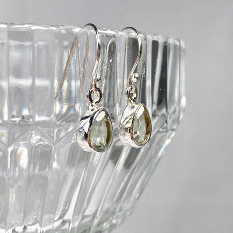 Prasiolite petite teardrop faceted earrings R2363-PRD - Nature's Magick