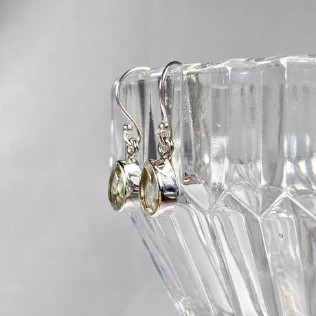 Prasiolite petite teardrop faceted earrings R2363-PRD - Nature's Magick