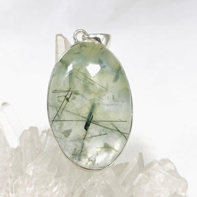 Prehnite and Epidote Oval Pendant KPGJ4287 - Nature's Magick