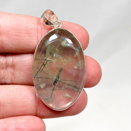 Prehnite and Epidote Oval Pendant KPGJ4287 - Nature's Magick