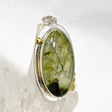 Prehnite and Epidote Oval Pendant with Brass Accents KPGJ4290 - Nature's Magick