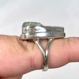 Prehnite oval beaten band ring s.8 KRGJ1266 - Nature's Magick