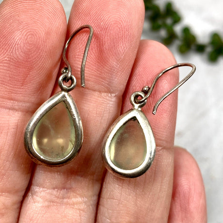 Prehnite Teardrop Earrings KEGJ279 - Nature's Magick