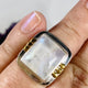 Moonstone Square Ring with Brass Detailing s.7 KRGJ3021