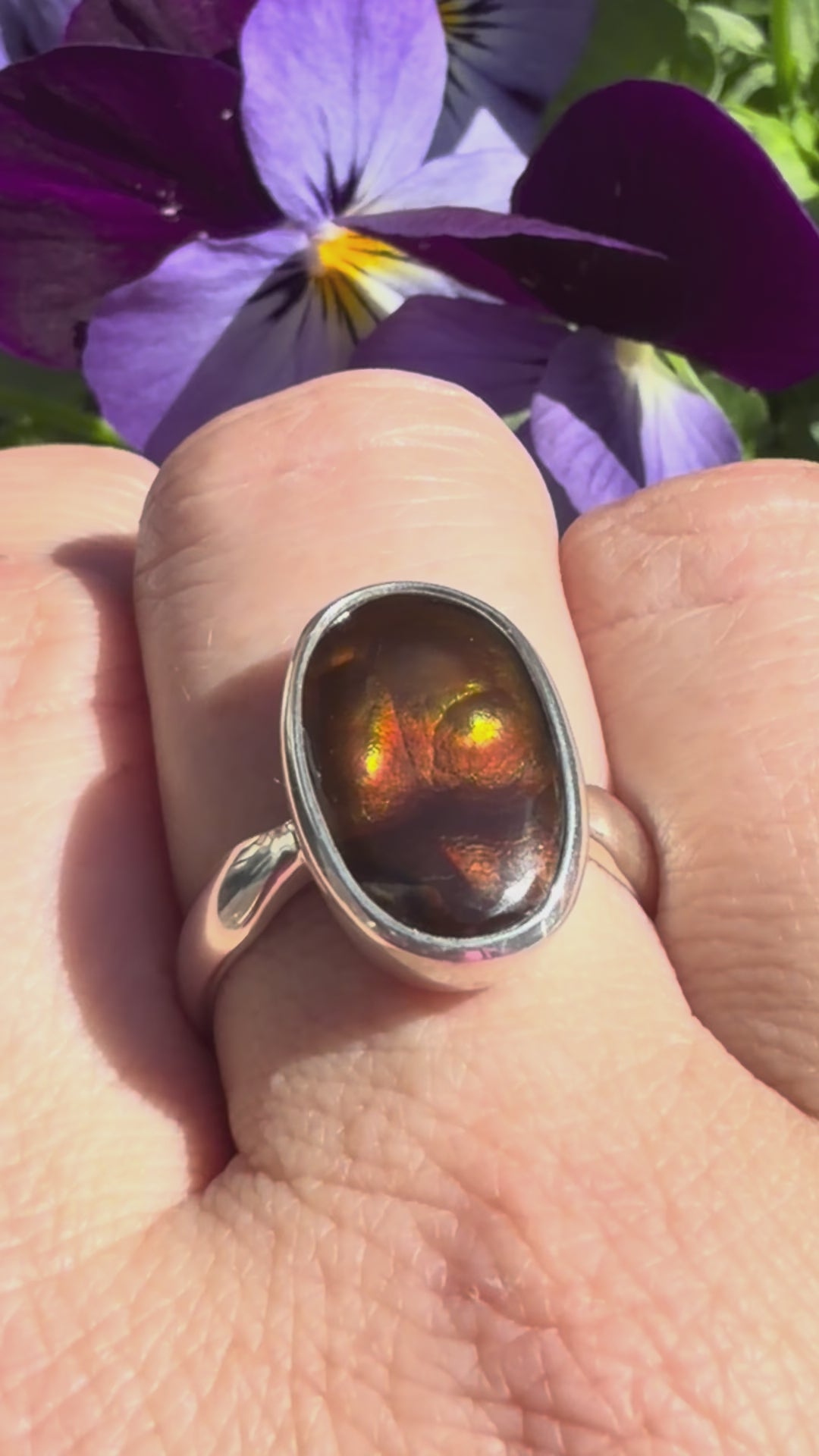 Fire Agate Oval Sterling Silver Ring Size 9 BTR-51