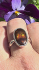 Fire Agate Oval Sterling Silver Ring Size 9 BTR-51