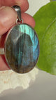 Labradorite oval faceted pendant in sterling silver PPGJ391
