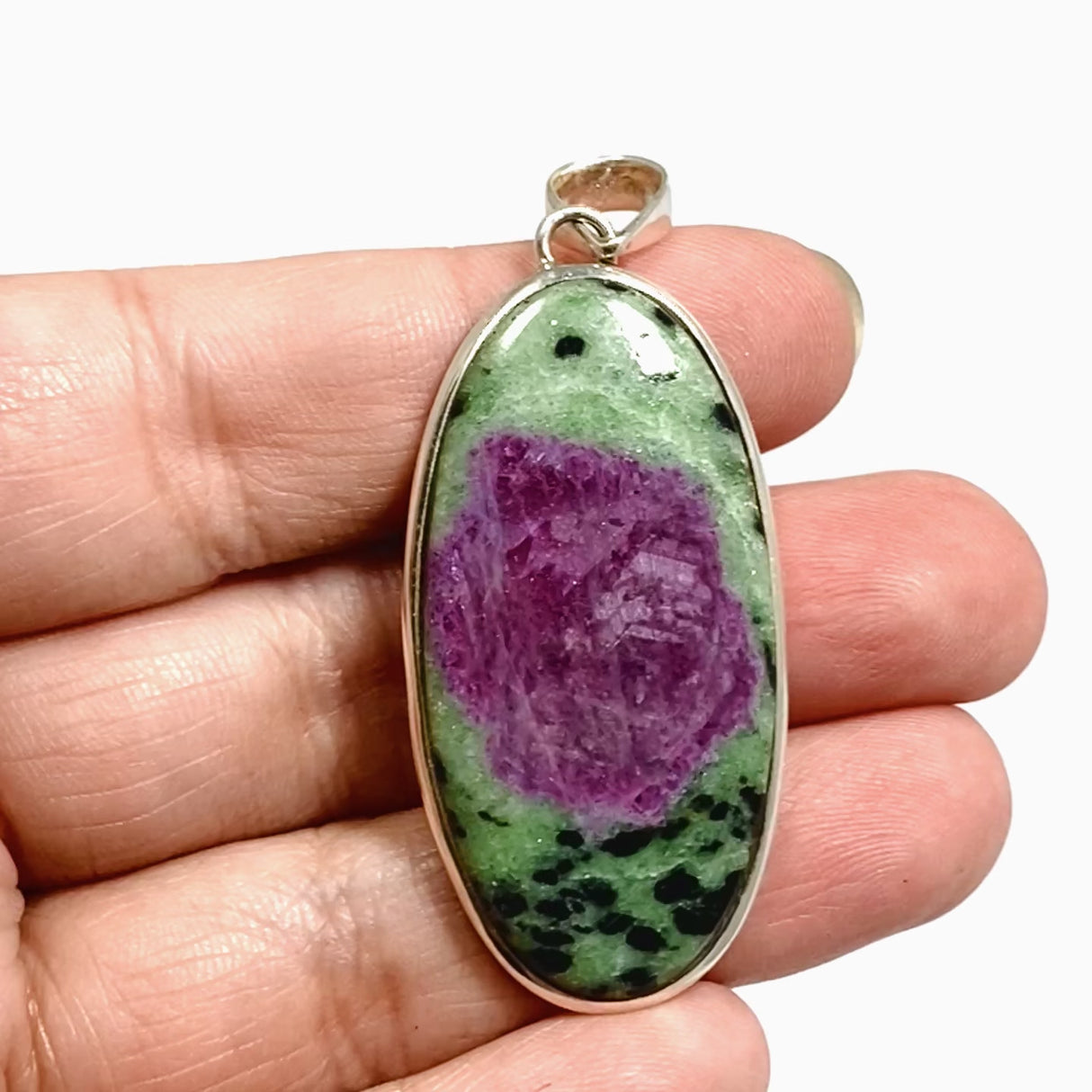 Ruby Zoisite Oval Cabochon Pendant PPGJ1217