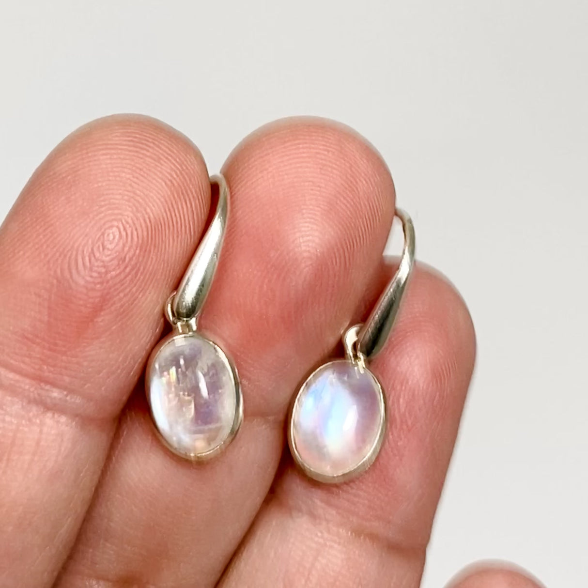 Moonstone Oval Cabochon Earrings PEGJ391