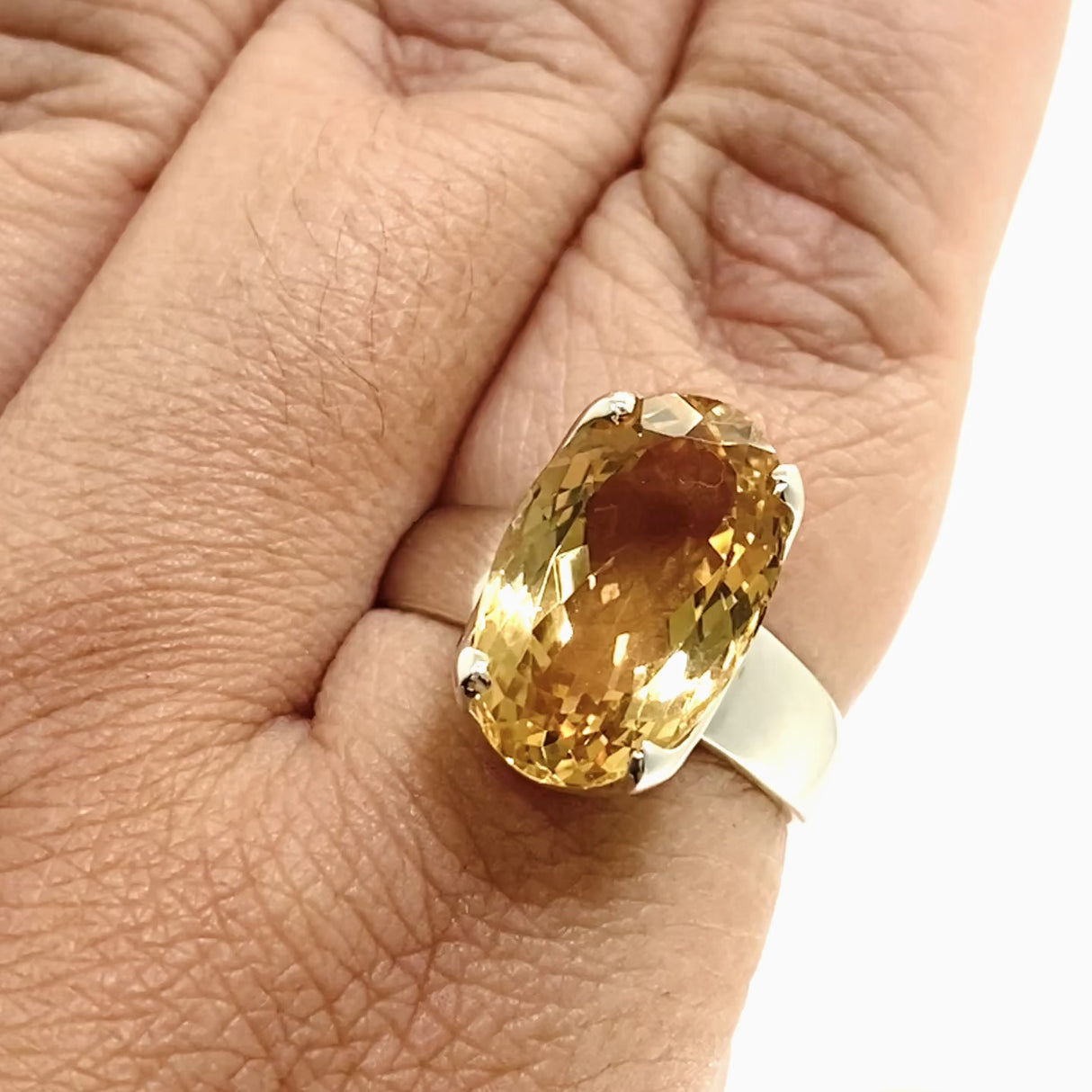 Citrine Oval Faceted Ring Size 12 PRGJ910