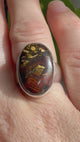 Tiger Iron Oval Sterling Silver Ring Size 7 KRGJ3056