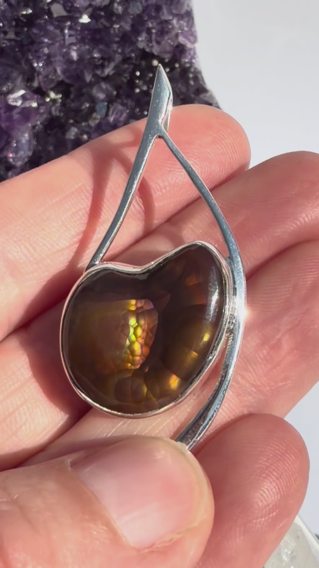 Fire Agate Pendant in Sterling Silver BTP-111