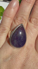 Sunstone in Iolite Teardrop Cabochon in Sterling Silver Ring Size 6.5 PRGJ668