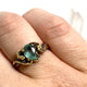 Emerald 925 silver with 18ct gold plate ring Size 8 GRA-01