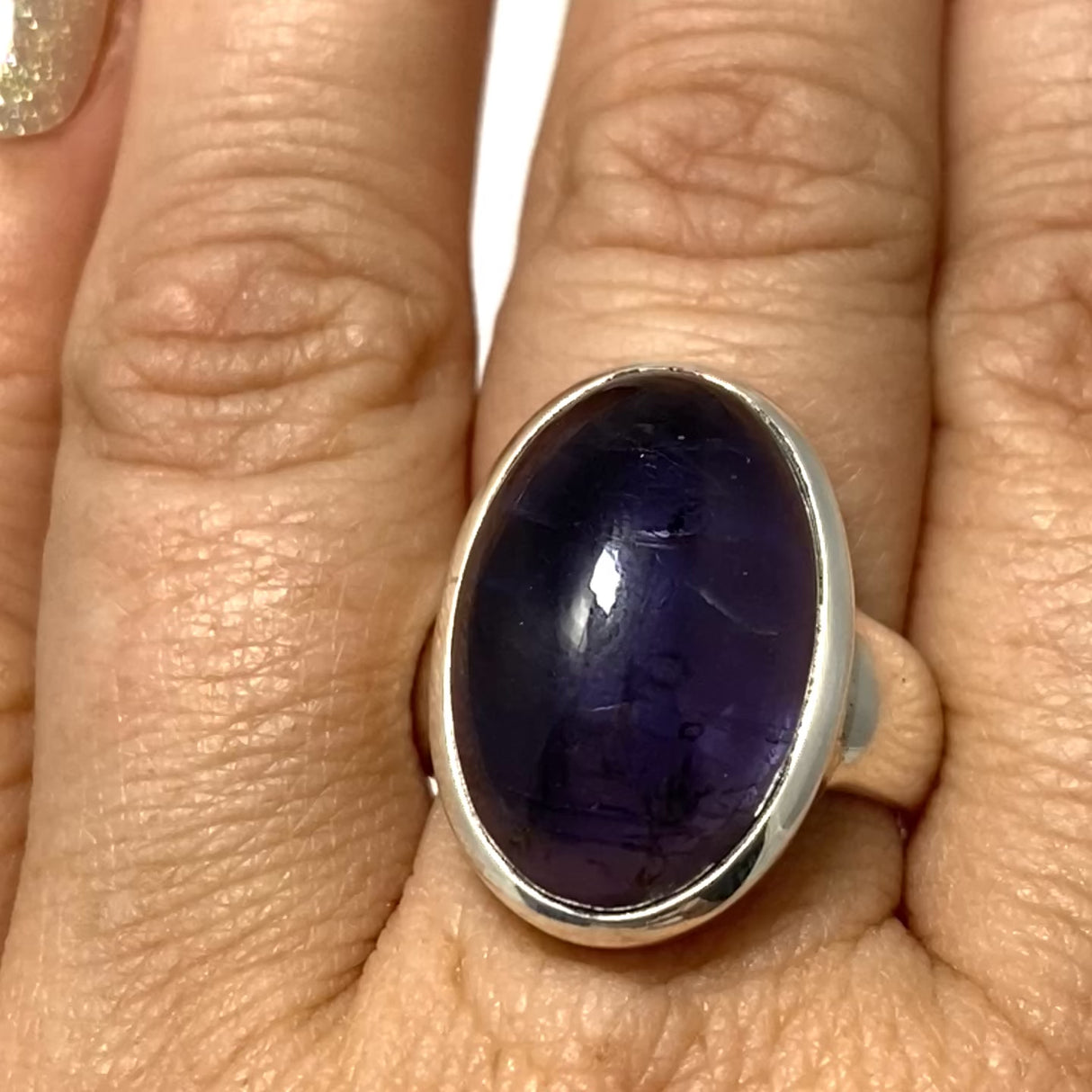 Iolite Oval Cabochon Ring Size 8 PRGJ655