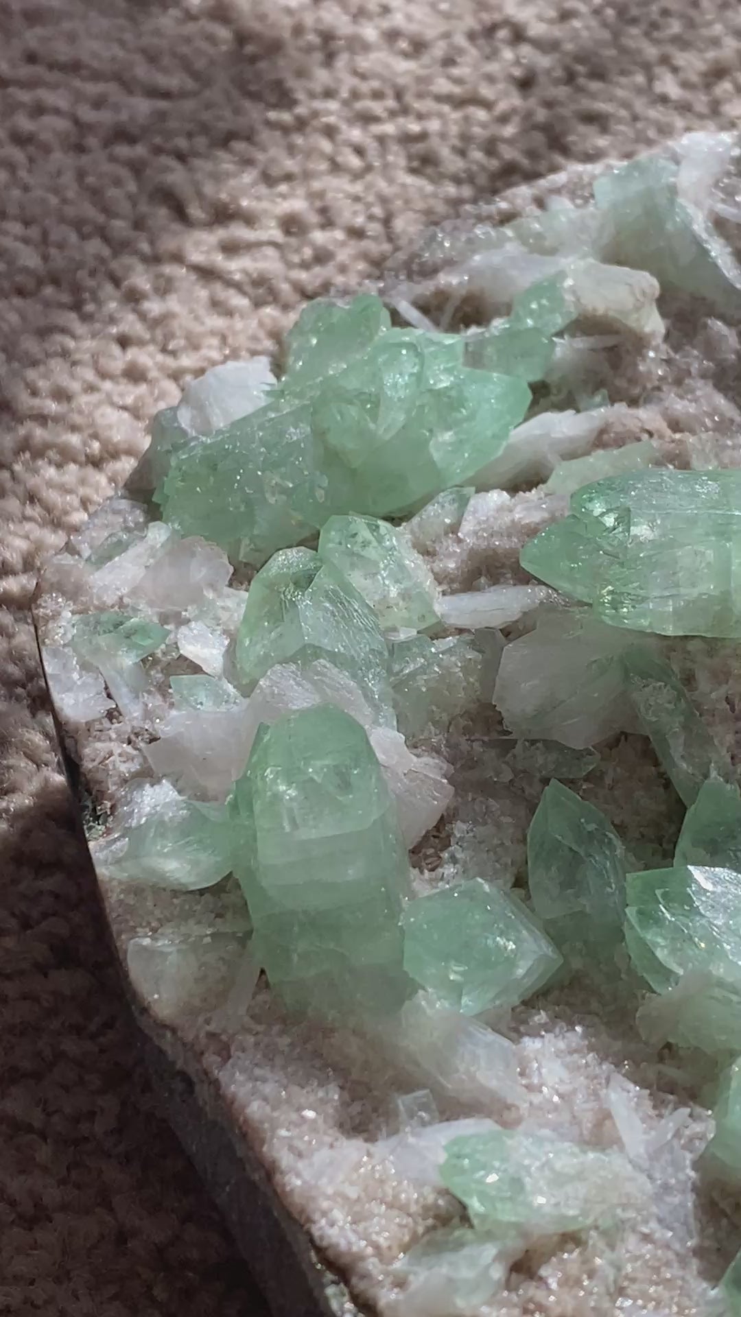 Green Apophyllite Stilbite and Heulandite large cluster