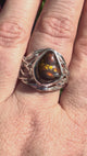 Fire Agate Sterling Silver Ring Size 8 BTR-32