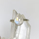 Rainbow Moonstone Teardrop Cabochon Ring  with a Hammered Band Size 7.5 BTR-27