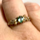 Emerald & Sapphire with 925 silver 18ct gold ring size 7 GRA78