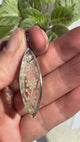 Carved Flower Prasiolite Marquise Sterling Silver Pendant EPGJ17
