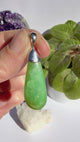 Chrysoprase Elongated Teardrop Sterling Silver Pendant EPGJ16