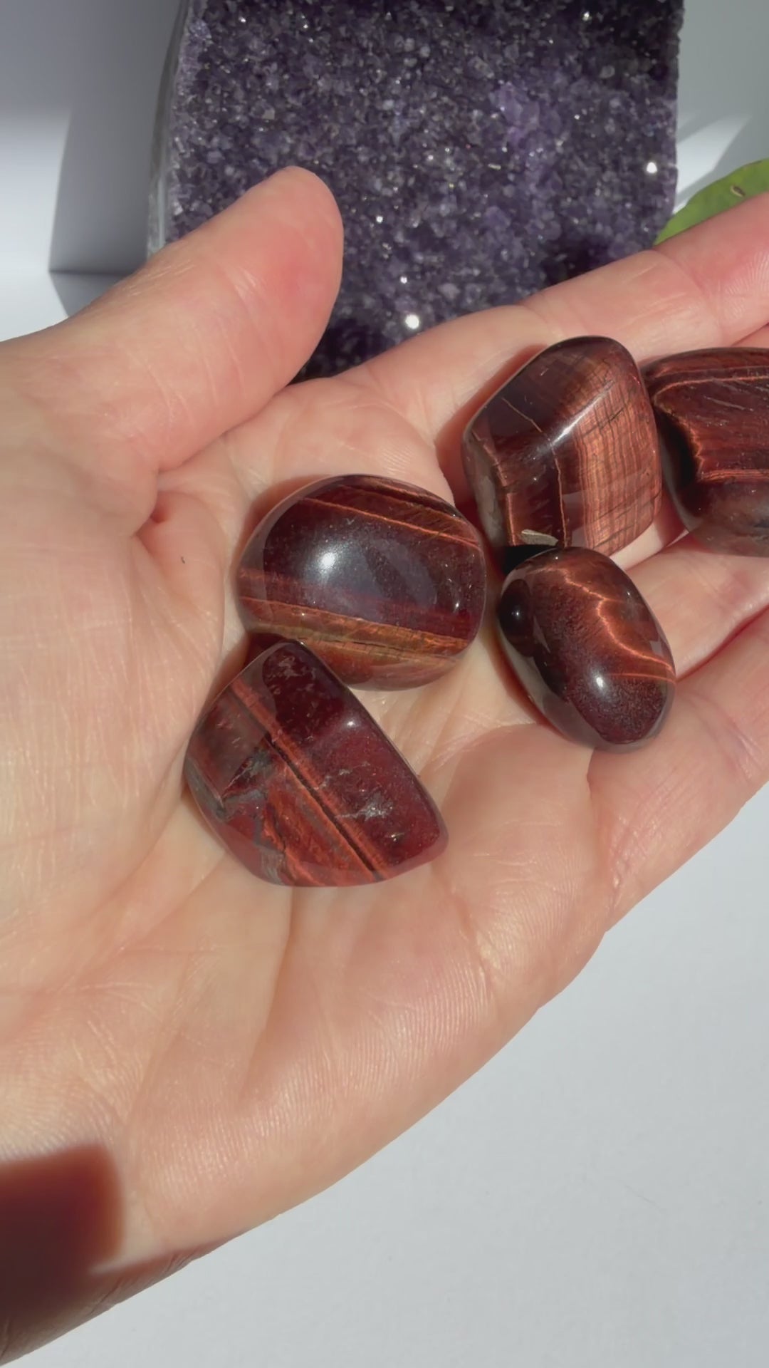 Red Tiger's Eye Tumble Stone