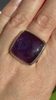 Sunstone in Iolite Square Cabochon in Sterling Silver Ring Size 9 PRGJ667