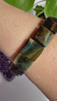 Gold and Blue Tiger's Eye Faceted Square Gemstone Bracelet
