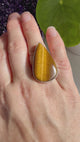 Golden Tiger's Eye Hammered Band Sterling Silver Ring Size 7 KRGJ3123