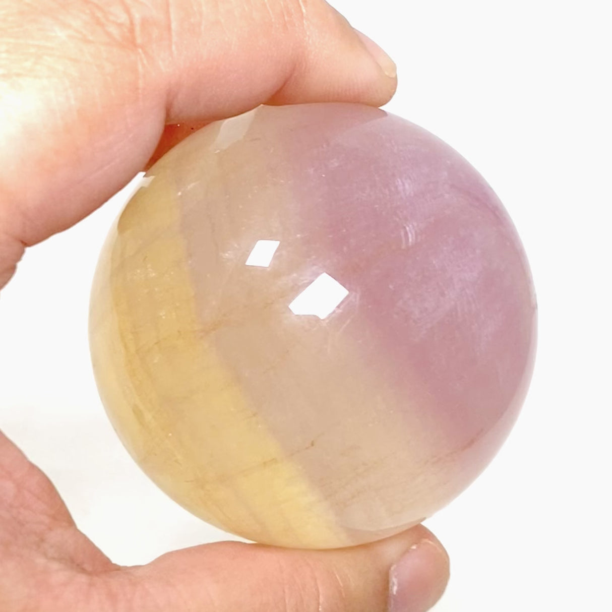 Pink and Yellow Fluorite Sphere FLS-12