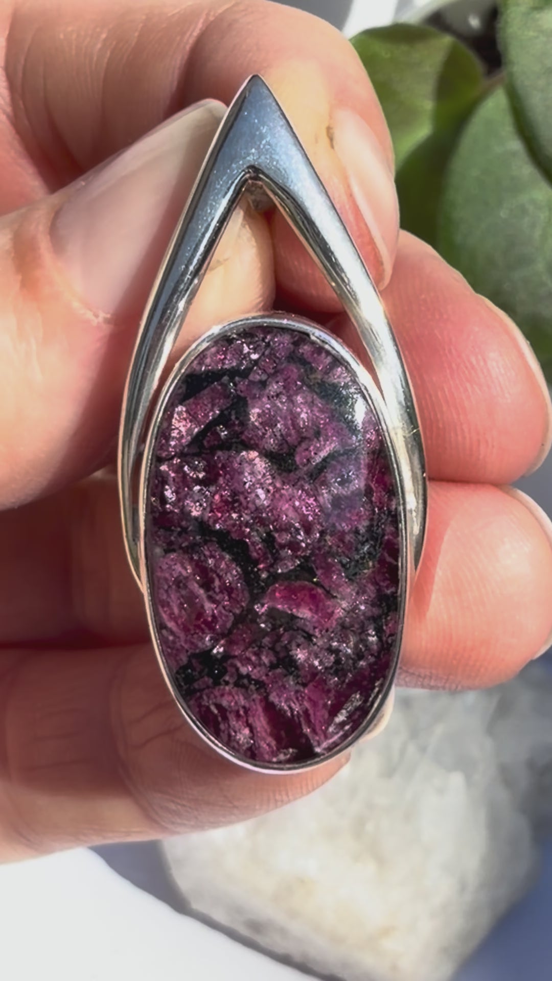 Blue Turtles Eudialyte Statement Sterling Silver Pendant BTP-154