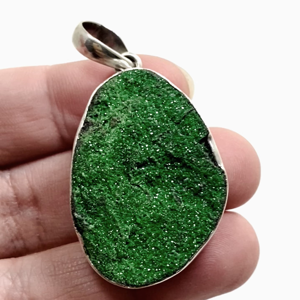 Uvarovite Garnet Freeform Raw Pendant MP500-UVT
