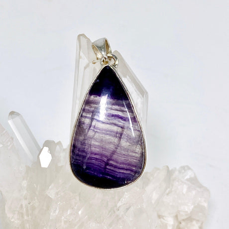 Purple Banded Fluorite teardrop pendant KPGJ3550 - Nature's Magick