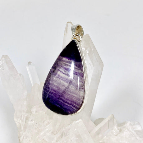 Purple Banded Fluorite teardrop pendant KPGJ3550 - Nature's Magick