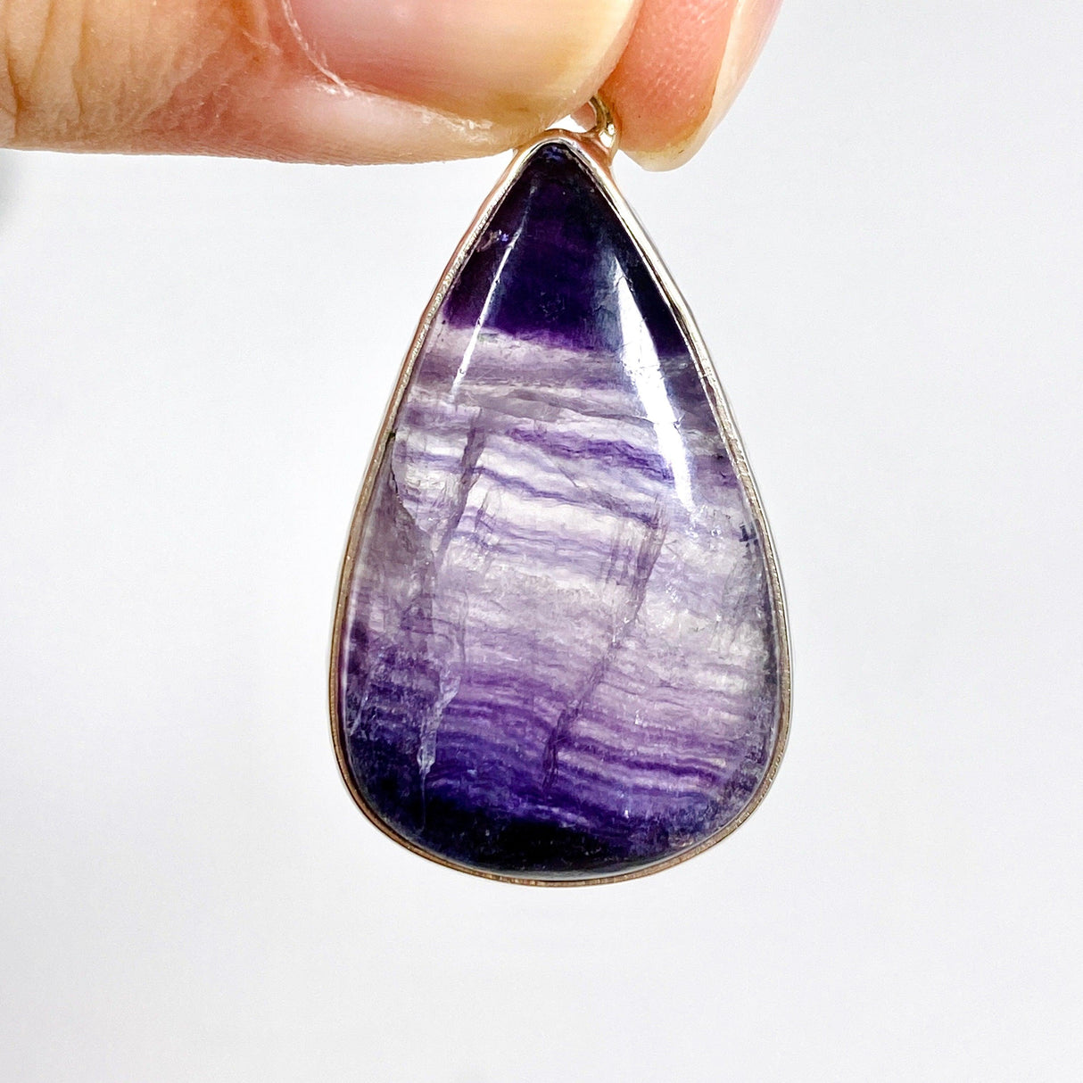 Purple Banded Fluorite teardrop pendant KPGJ3550 - Nature's Magick