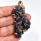 Purple Fluorite Raw Crystal Pendant PPGJ1287