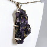 Purple Fluorite Raw Crystal Pendant PPGJ1287