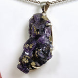 Purple Fluorite Raw Crystal Pendant PPGJ1287