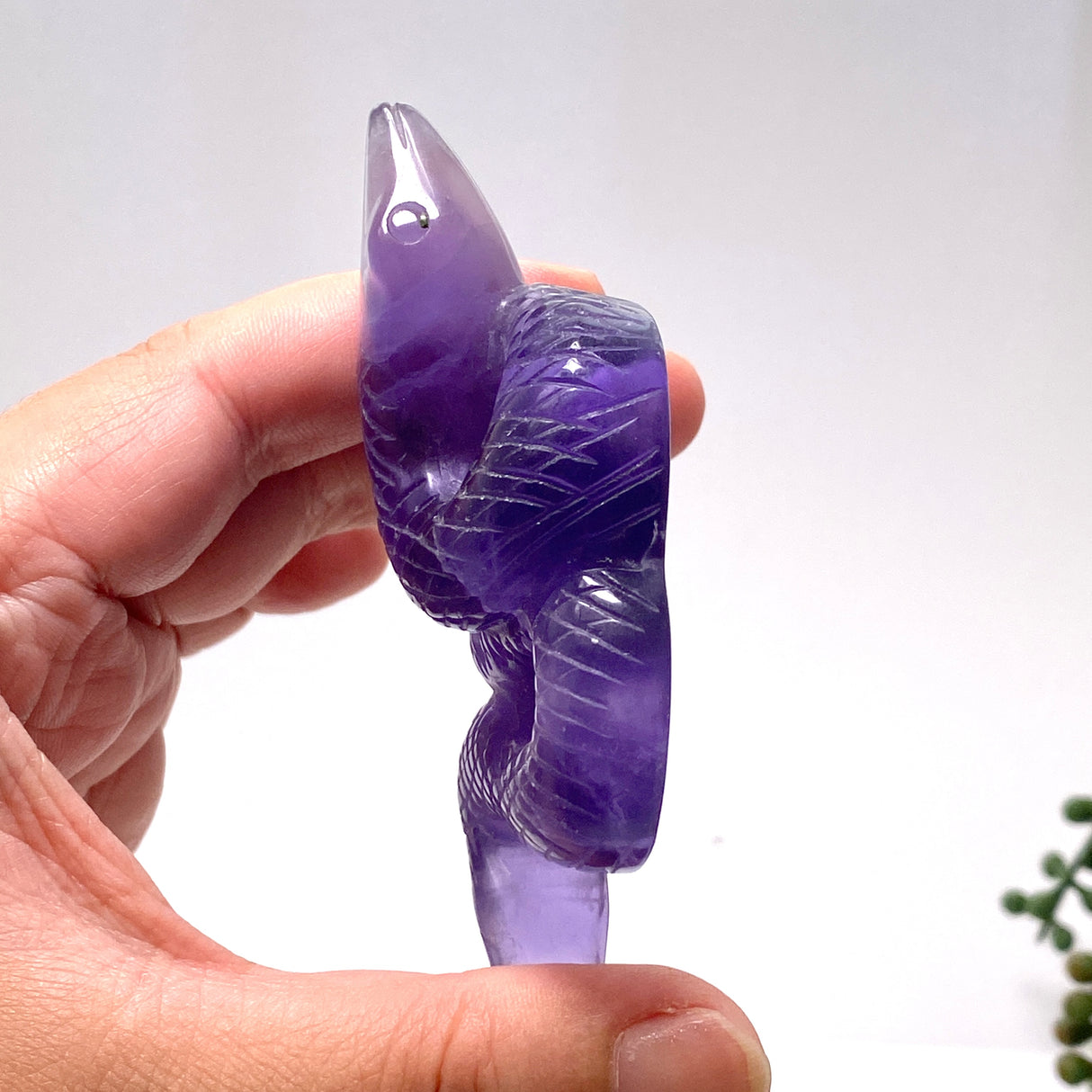 Purple Fluorite Snake with head up PFLS-01