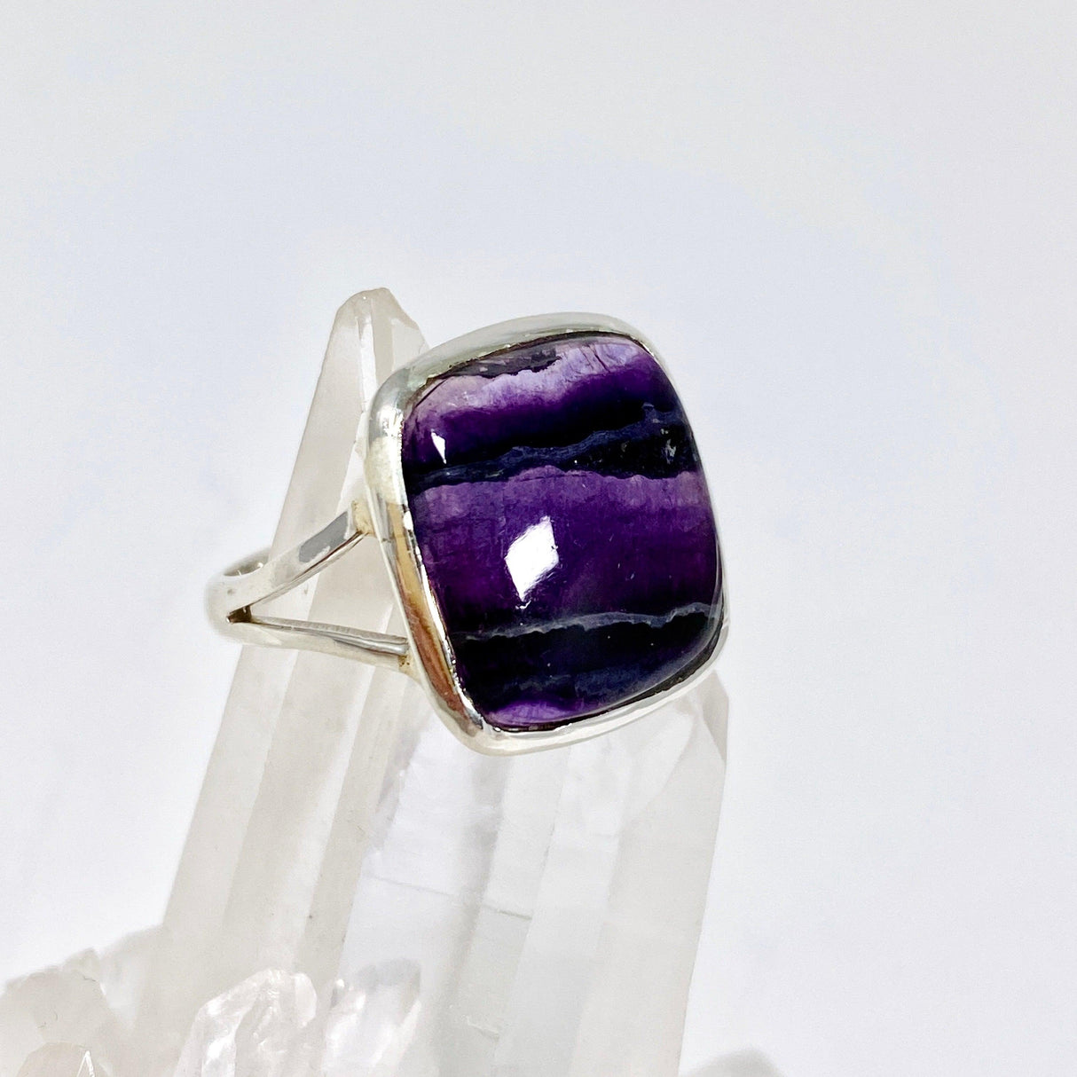 Purple Fluorite square ring s.8 KRGJ2782 - Nature's Magick