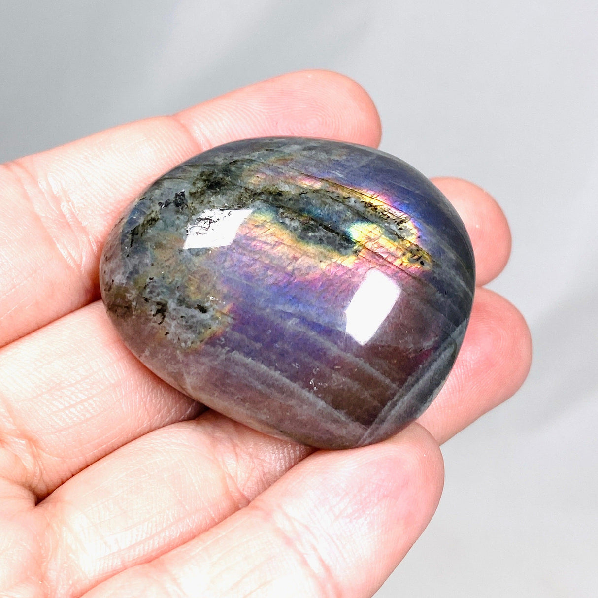 Purple Labradorite Palmstone - High Grade PLBP-HG - Nature's Magick