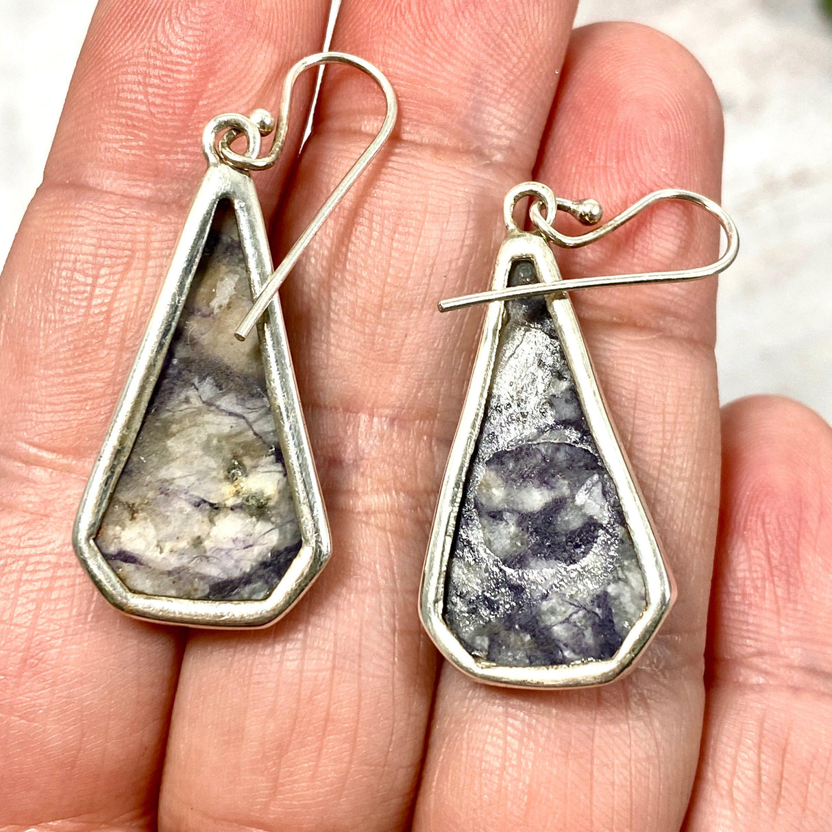 Purple Opalised Fluorite like Tiffany Stone drop earrings KEGJ1026 - Nature's Magick
