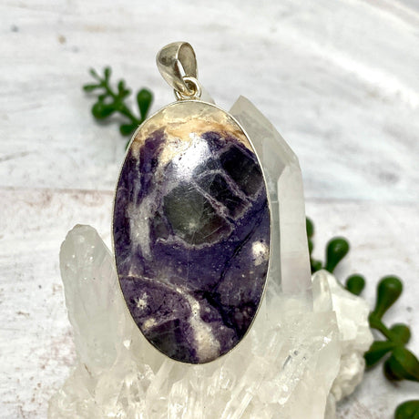 Purple Opalised Fluorite like Tiffany Stone oval pendant KPGJ3046 - Nature's Magick