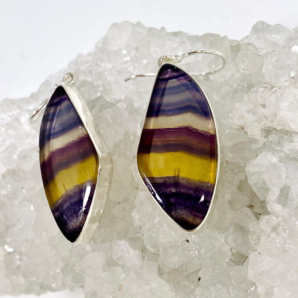 Rainbow Fluorite freeform earrings KEGJ1277 - Nature's Magick